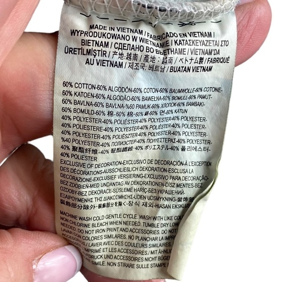 Vans Blue Tie Dyed Cropped Hoodie Sweatshirt with Cupid - Picture 7 of 7